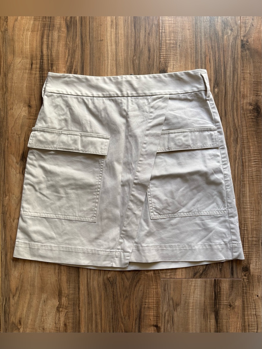 Banana Republic Utility Wrap Trench Mini Skirt Cream Cotton Size 6